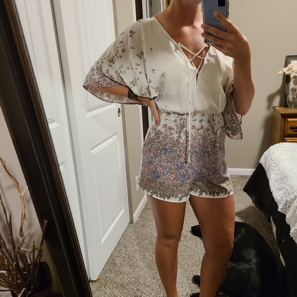 White + pattern romper